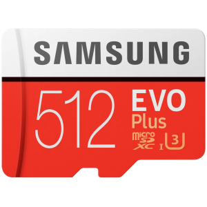 Samsung EVO Plus microSDXC 512GB UHS-I Class 10 + SD адаптер (MB-MC512HA/RU) краща модель в Дніпрі