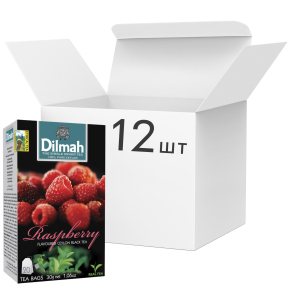Упаковка чаю Dilmah чорного Малина 12 пачок по 20 пакетиків (19312631142218) в Дніпрі
