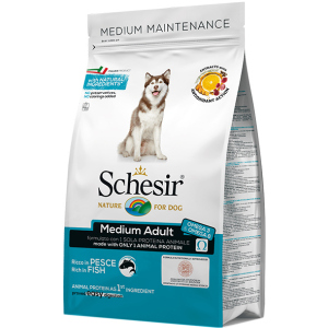 Сухой монопротеиновый корм Schesir Dog Medium Adult Fish для взрослых собак средних пород с рыбой 12 кг (8005852161086)