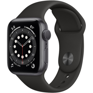 Смарт-часы Apple Watch Series 6 GPS 40mm Space Grey Aluminium Case with Black Sport Band (MG133UL/A) краща модель в Дніпрі