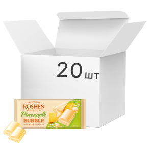 Упаковка шоколада Roshen со вкусом ананаса пористый белый 80 г х 20 шт (4823077627514) лучшая модель в Днепре