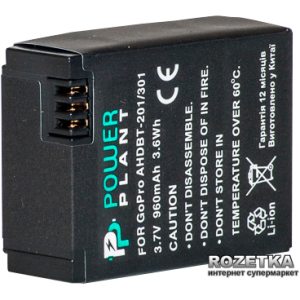 Aккумулятор PowerPlant для GoPro HERO 3, AHDBT-201, 301 (DV00DV1357) лучшая модель в Днепре