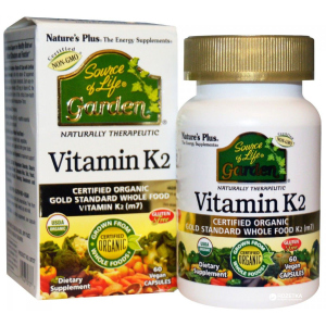 Вітаміни Nature's Plus Source of Life Garden Therapeutic Vitamin K2 120 мкг 60 гелевих капсул (97467307377) в Дніпрі