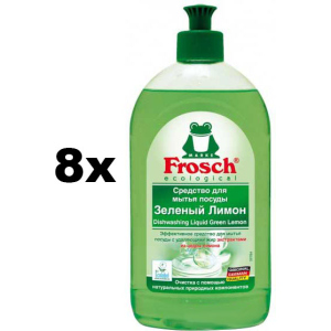 Упаковка очищающего бальзама для посуды Frosch Зеленый лимон 500 мл х 8 шт (4009175061836) ТОП в Днепре