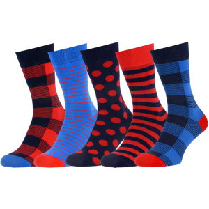 Носки The Pair of Socks 5P-111-PLD/BX 38-40 (5 пар) Синие с красным (4820234203314) ТОП в Днепре