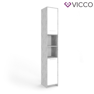 Шкаф пенал для ванной Vicco Kiko, 30x190, бетон лучшая модель в Днепре