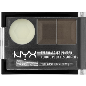 Тени и воск для бровей NYX Professional Makeup Eyebrow Cake Powder 02 Dark Brown/brown 2.64 г (800897123871) лучшая модель в Днепре