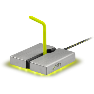 Тримач для кабелю Xtrfy B1 with 4 USB2.0 Grey-Yellow (XG-B1-LED) краща модель в Дніпрі