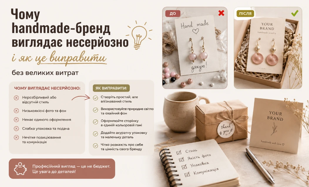 Чому handmade-бренд виглядає несерйозно і як це виправити без великих витрат