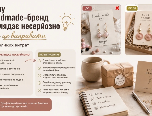 Чому handmade-бренд виглядає несерйозно і як це виправити без великих витрат